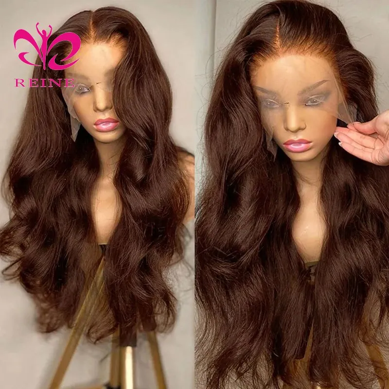 Body Wave Chocolate Brown Lace Front Human Hair Wigs For Women Human Hair 13x4Brown Hd Lace Frontal Wig Colored Human Hair Wigs