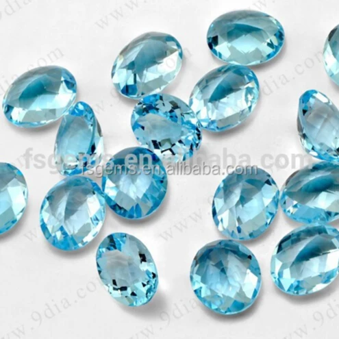 Best Price Wholesale Blue Topaz High Quality Oval Sky Blue Crystal Gemstone Jewelry Making Heart Pear Emerald Glass Jewelries
