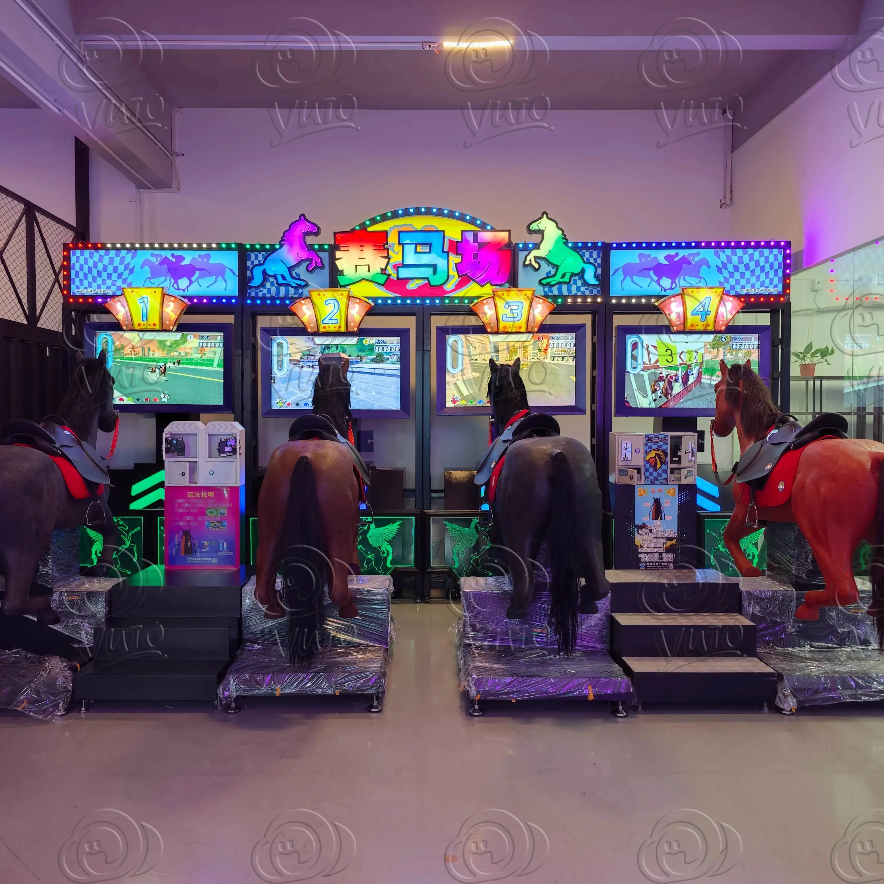 Factory Price GoGo Jockey 4P Horse Riding Simulator Game Machine For Sale|Best Horse Arcade Game Machine Manufacturer From China