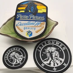 Tag badge LOGO decorative woven edge embroidery  TPU printing embroidery polyester sand line silicone label logo