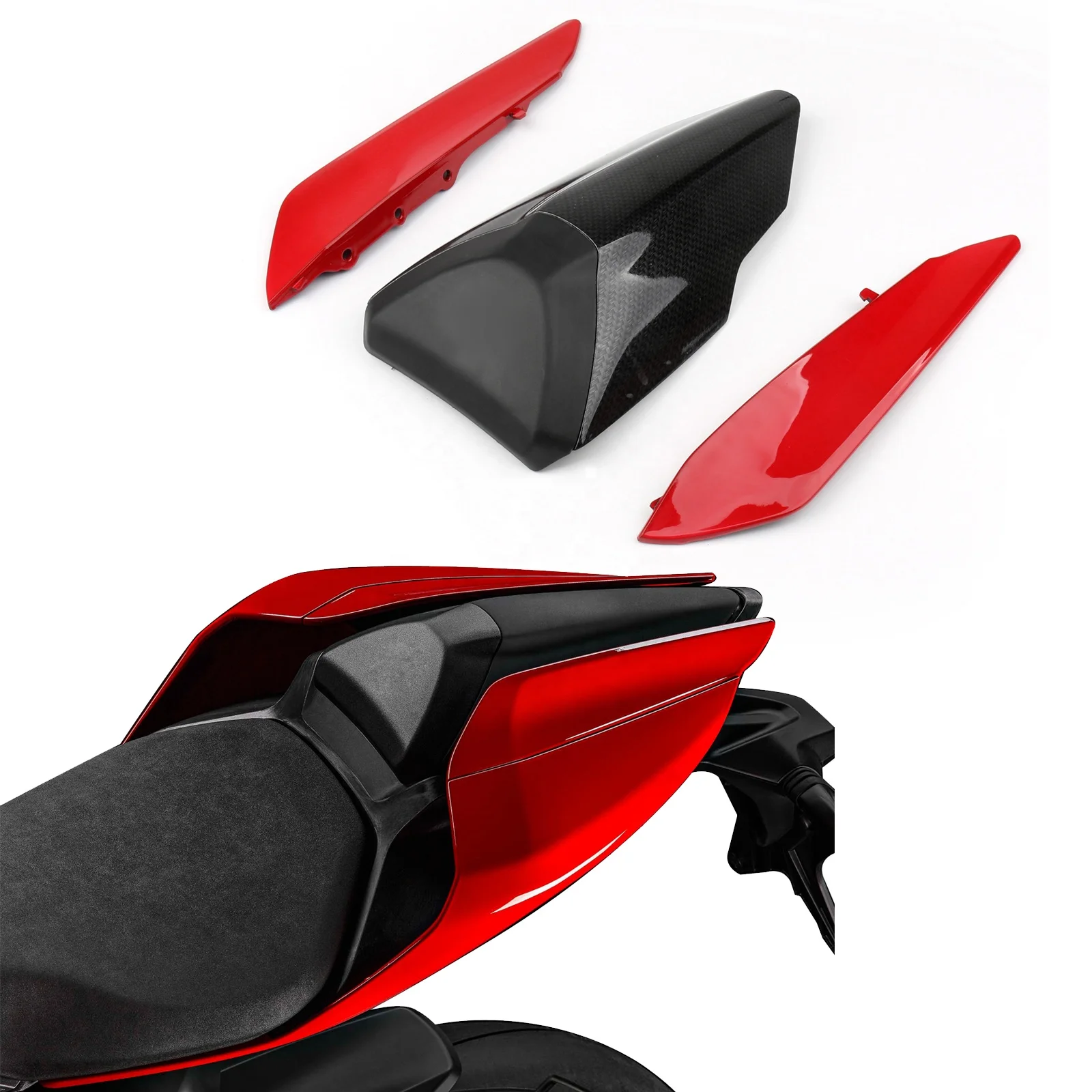 Free Shipping Red Single-seater Cover Set Trim Fairing Seat Cowl For Ducati 959 1299 Panigale