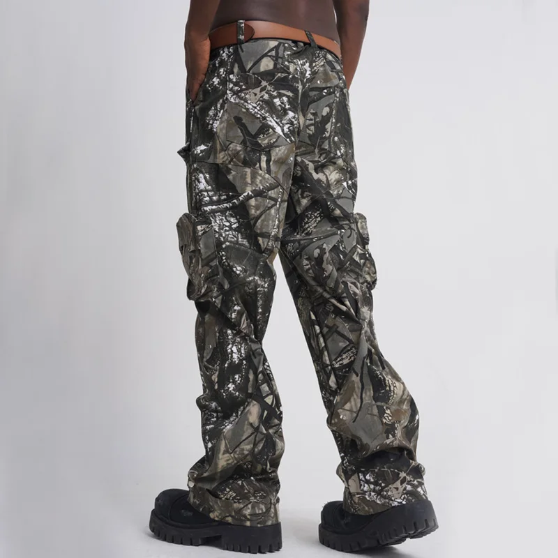 kargo pants for men custom 100% cotton track pants streetwear polyester with side pockets tactical camo cargo pants