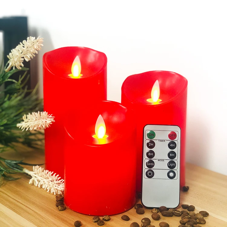 Remote Control D7.5*10/12.5/15Cm Led Flameless Home Decoration Pillar Led Wax Candle