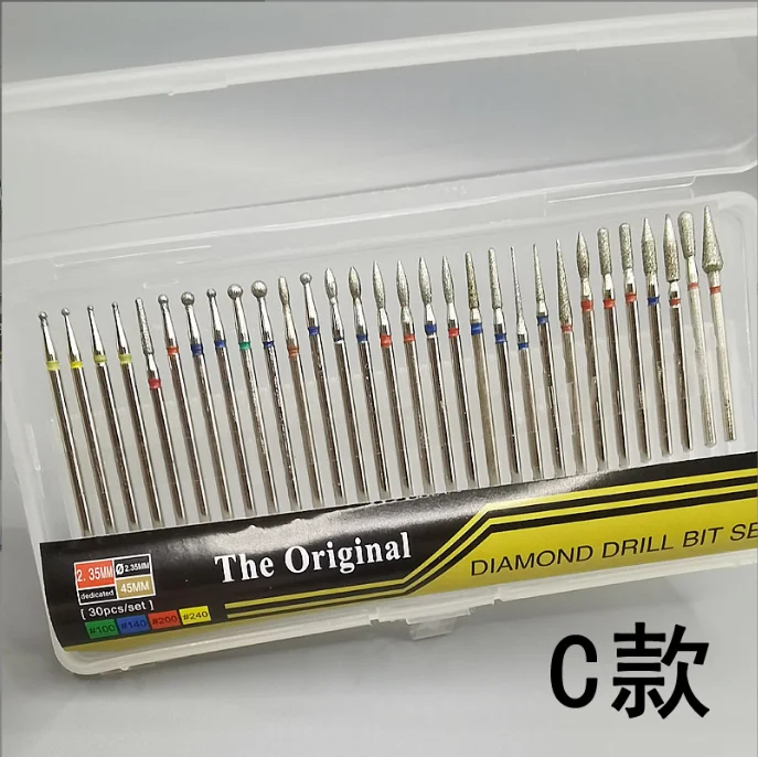 Nail Drill Bits Polishing Head 30 Pcs Cuticle Cleaner Dust Brush for Grinder Drill Nail Carbite Polishing Head