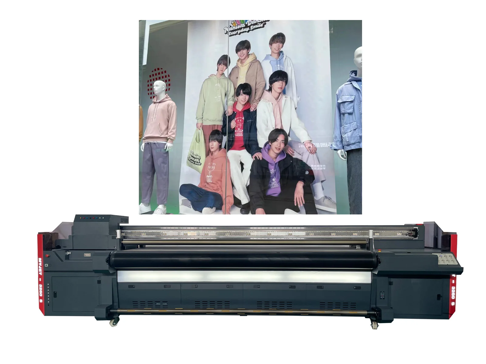 Myjet 3.2m UV Hybrid Inkjet Printer Large Format Roll to Roll UV Printer On Leather Wallpaper Canvas Printer