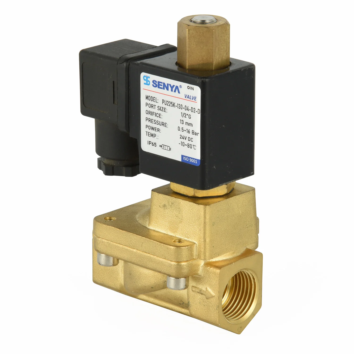 PU225K Pilot Operated Normally Open Water Solenoid Valve 24V 110V 220V Brass Solenoid Valve