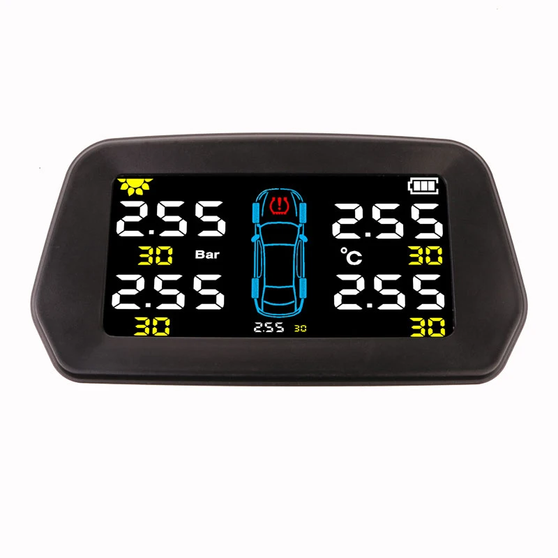 
TPMS tire pressure monitor external automobile universal tire detection monitor wireless solar tire pressure detection 