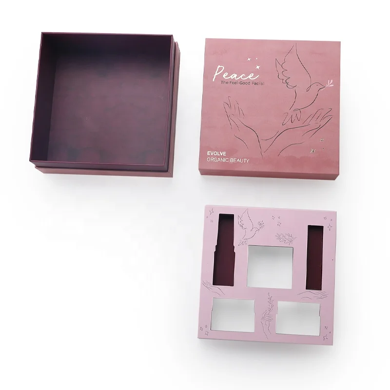 Essential Oil Roller And Box Cosmetics Lid Bottom Pink Cosmetic Packaging Set Present Boxes For Skincare Cute Christmas