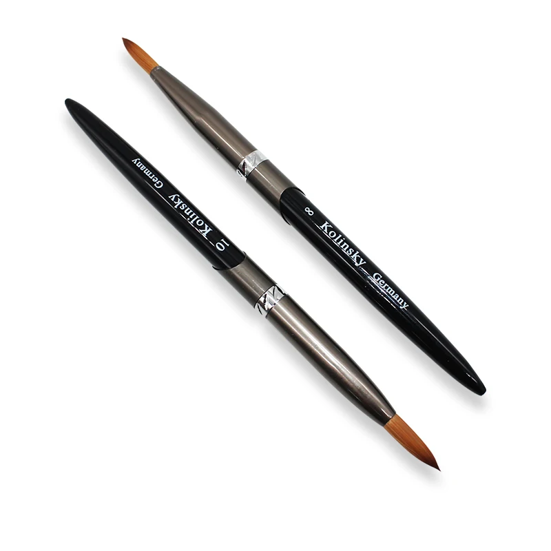 Wholesale Print Private Label Wood Handle Nail Brush 2 4 6 8 10 12 14 16 Nail Brushes Kolinsky Black Rock Acrylic Brush