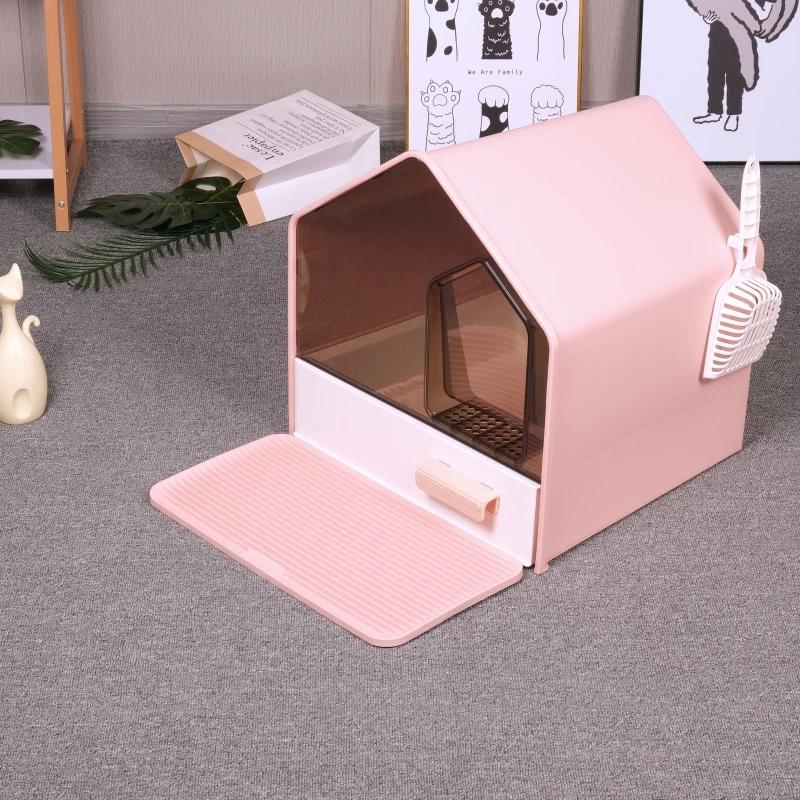 Wholesale Heightening Litter Box New Arrivals Big Capacity Toilets for Pets Extra Large Semi-enclosed Litter Box for Cats