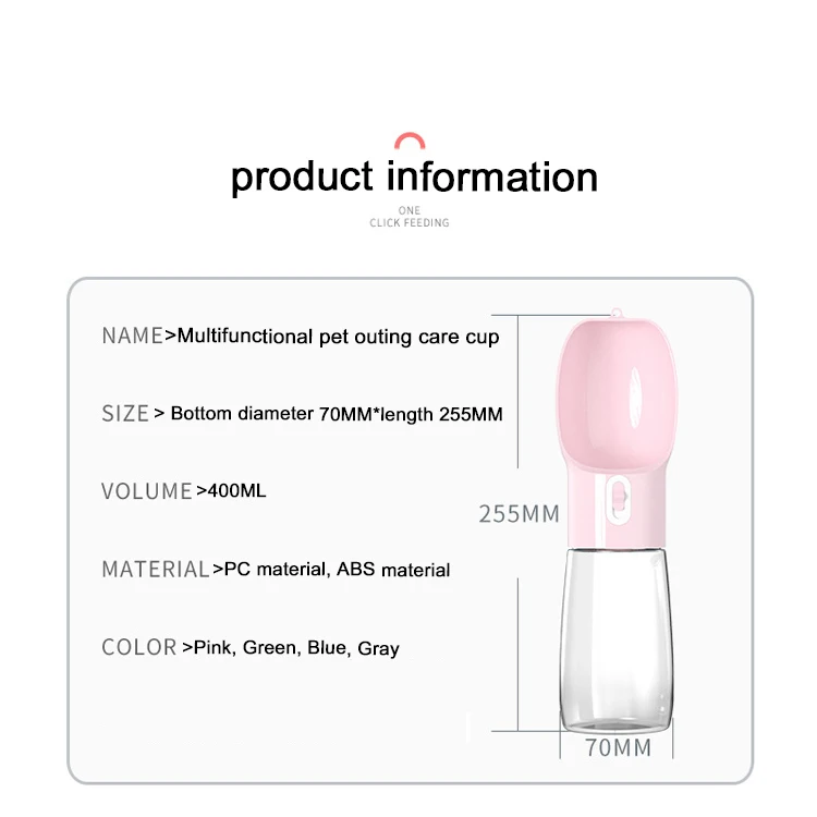 Free Sample 4 Colors Popular Travel Portable Pet Aqua Water Bottle Dog For Small Large Dogs