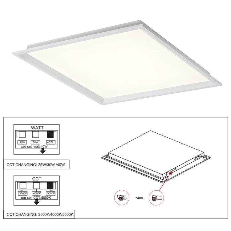 Good Price Recessed Mounted Dimmable Office Lighting 24W 36W 50W 60x60 CM Led Backlit Panel Light