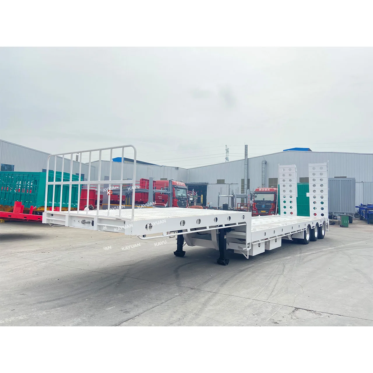 Brand new lowbed semi trailer China lowboy used low bed trailer truck and can load 60-80 T 3/4/6 axis cars for sale