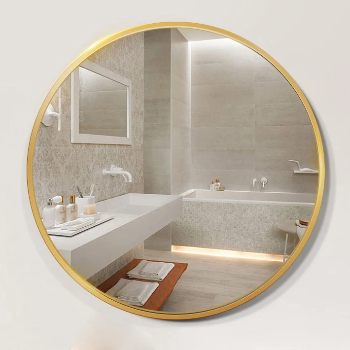 
China factory wholesale all siz Decorative Round Shape metal framed mirror Aluminium Plated Wall Mirror for hotel house 50,60,80 