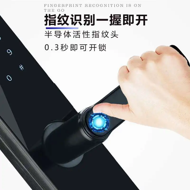 TUYA Smart WiFi  APP Access Electronic Biometric Fingerprint Digital Smart Lock Door For Home Wooden Doors