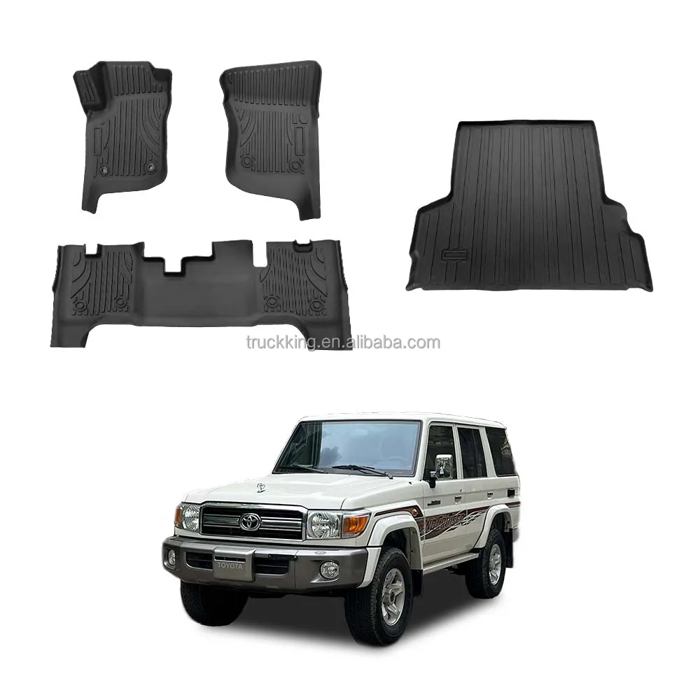 Custom-fit 3d Car Mats For Toyota  LC76/79series Floor Liners Auto Interior Accessories Car Carpets Moulded Tpe Rubber Mats