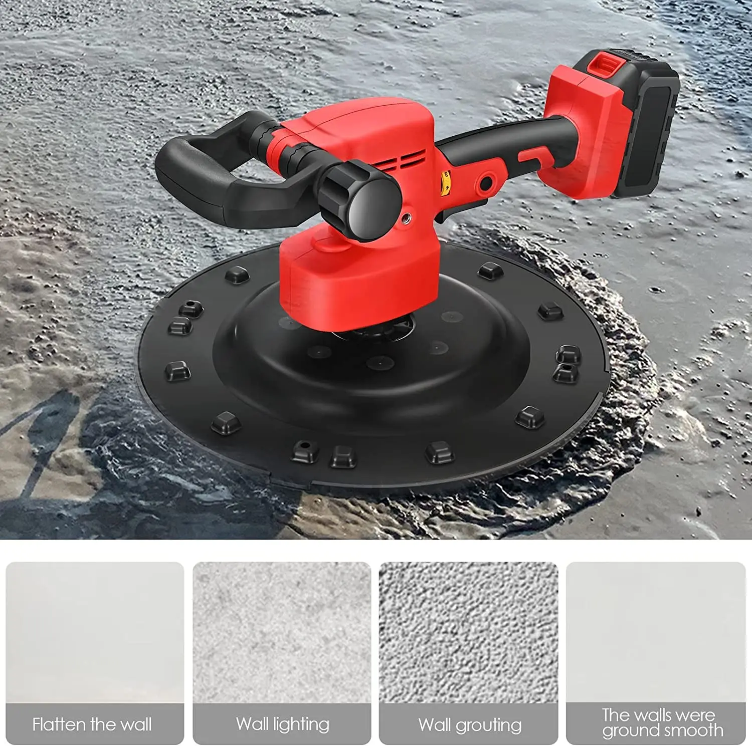 6 Speeds Handheld Plastering Machine Cement Wall Rendering Automatic Power Tools Plaster Smoothing Machine