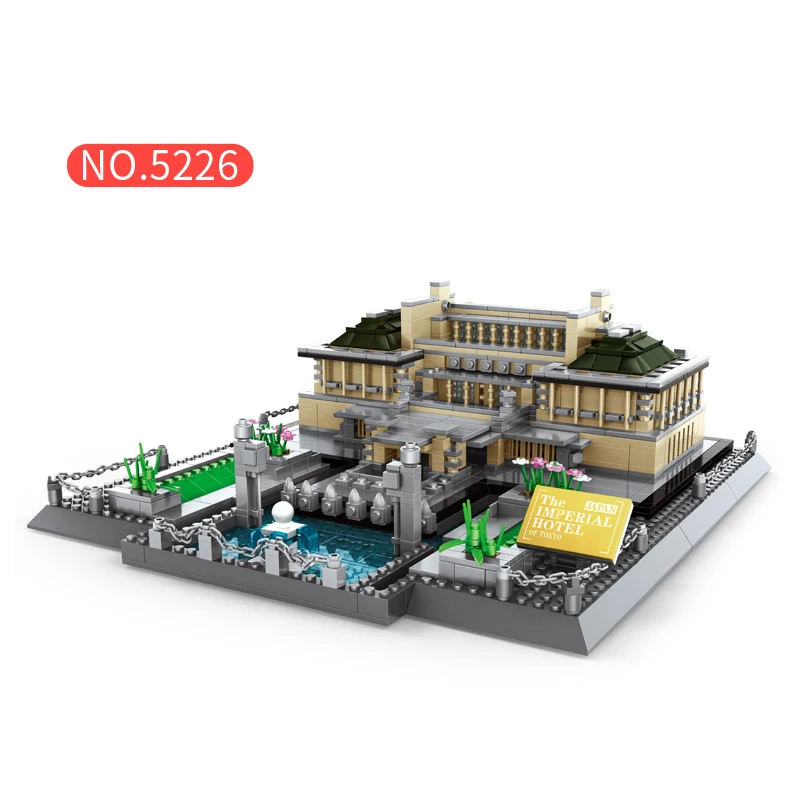 5226 World Famous Custom Building Blocks Japan Tokyo Imperial Hotel DIY Assemble Educational Building Block Toys for Kids Gift