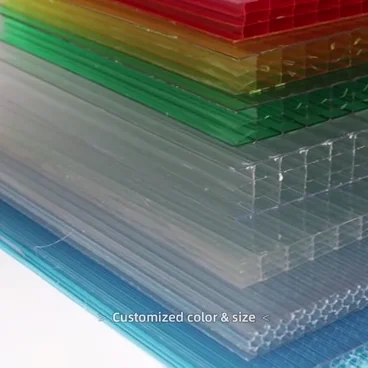 transparent hard hollow four wall polycarbonate sheet price UV coated