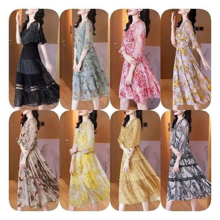 Women Summer Sleeveless Strap Slip Dresses New Fashion Europe Low-cut Sexy Floral Printed Long Dress Casual Dress