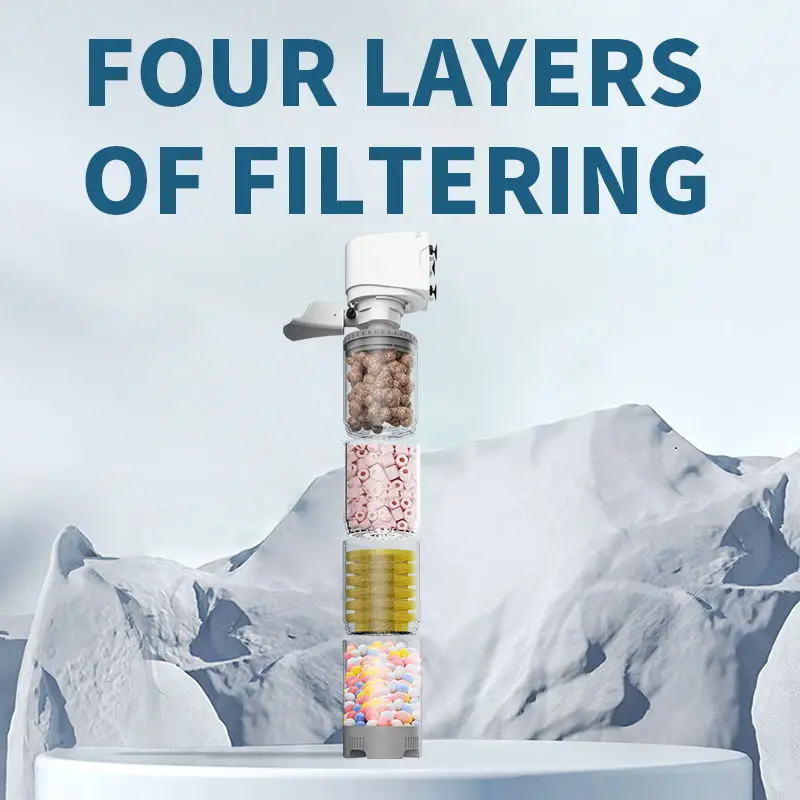 Yee Six Functions Sponge Bulit-in Fish Tank Filter Pump Internal Canister Aquarium Filters with Multi-layers