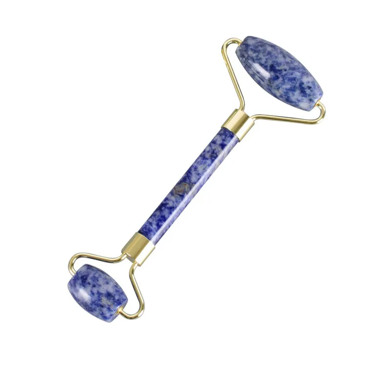 Wholesale Natural Jade Stone Blue Spot Jasper Face Roller Massage cellulite Anti-Aging Skincare Tool Facial Lifting Jade Roller