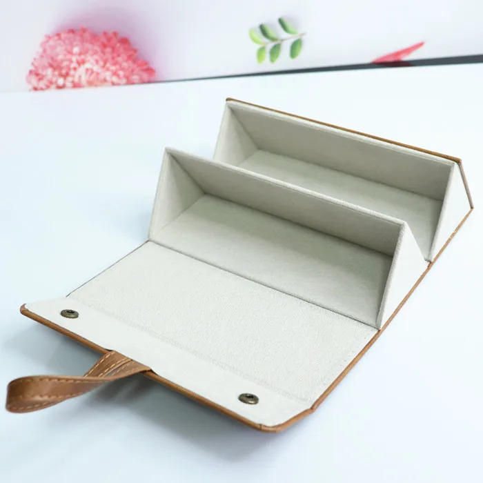 New products fashion eyeglasses display box optical handmade eyewear box foldable double layer 2 slots dual sun glasses case