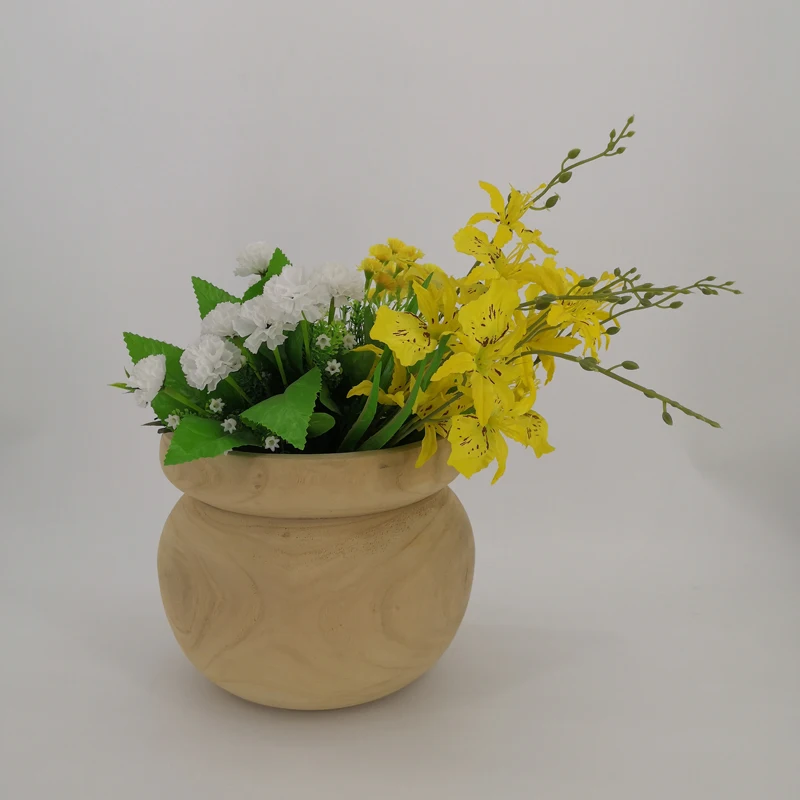 
Factory supply Cheap Solid wood flower pot vase for home decoration 