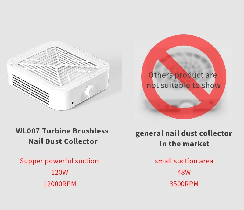 Hot Sales Powerful Nail Dust Collector Nail Table Manicure Brushless Motor Portable Cordless Rechargeable Nail Vacuum Cleaner