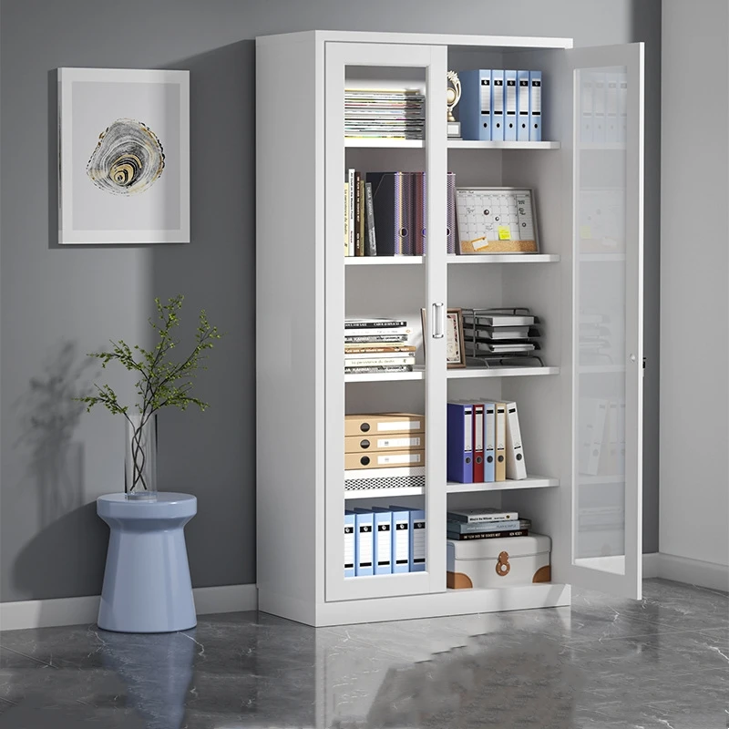 Easy Assembly Fireproof Glass 2 Swing Door Filing Cabinet Lock Office Furniture Steel File Cabinet