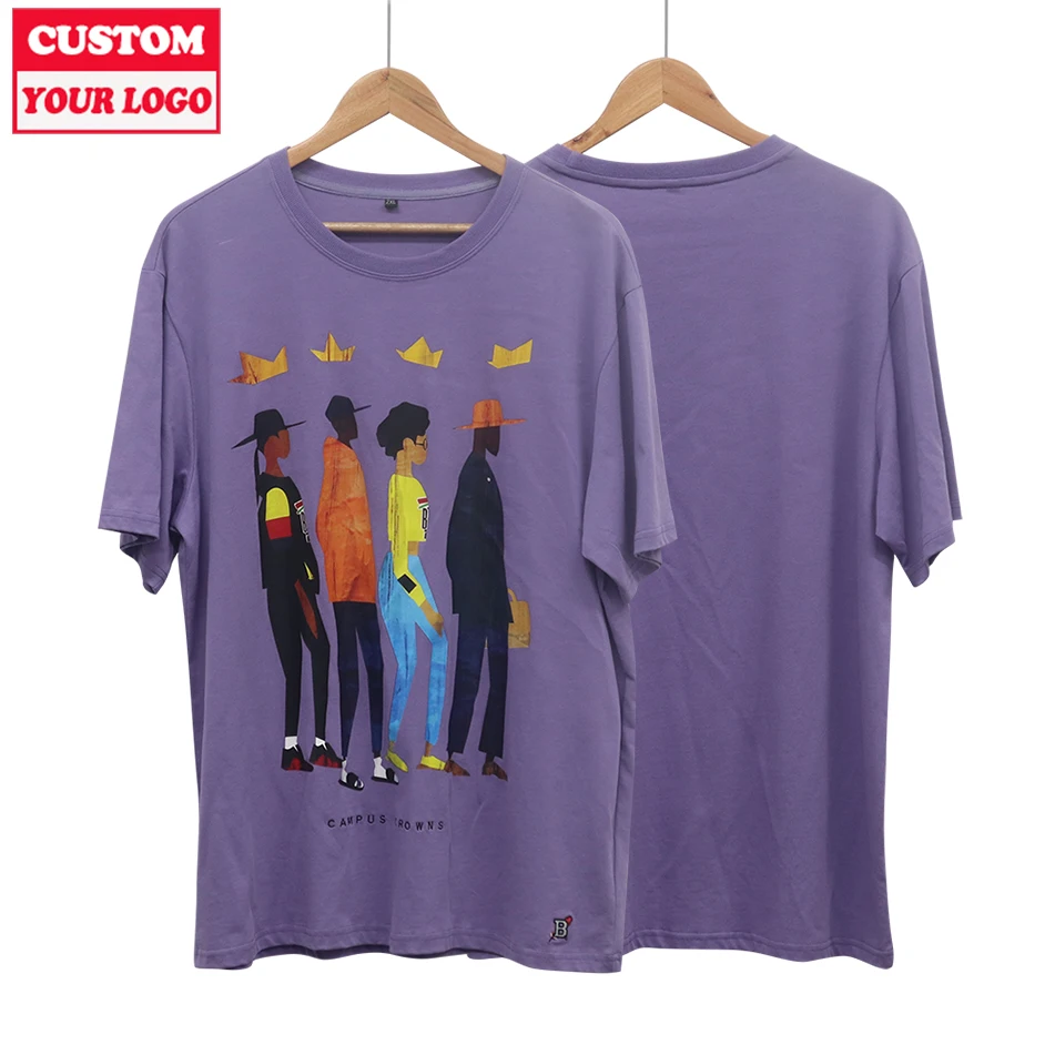 210gsm 100% Cotton Printed Logo Plus Size Shirt Skin-Friendly T Shirts Custom Printing 100% Cotton