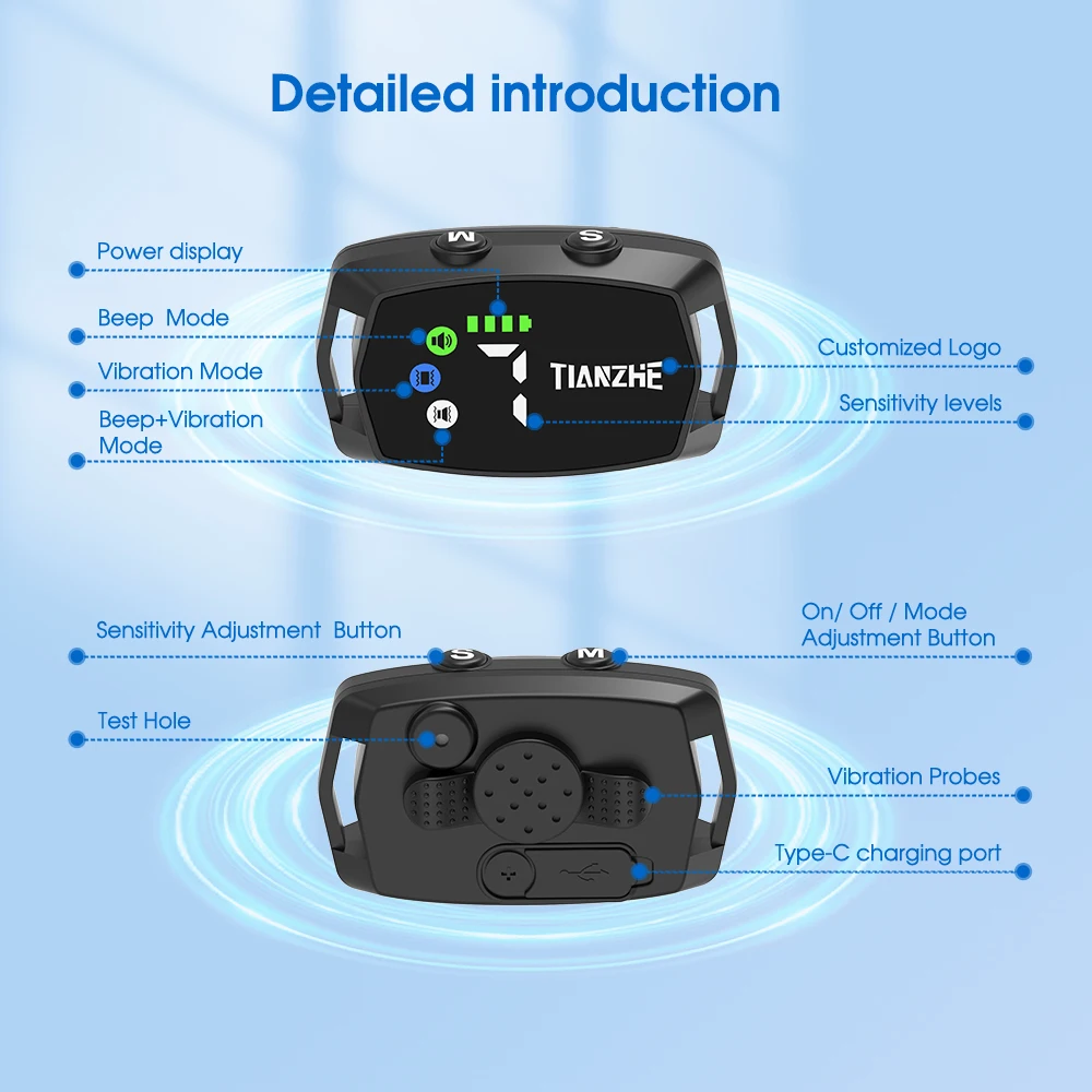 Custom Safe Humane No Shock Barking Collar Rechargeable Pet Dog Bark Control Collar with 3 Adjustable Modes Beep Vibration