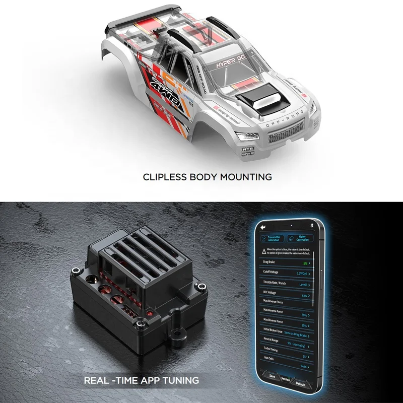 MJX R/C Hyper Go 10208 Remote Control 4WD Electric RC Trail Truck 1:10 Scale 4X4 APP Real Time Tuning All Metal Gear DVD Diff