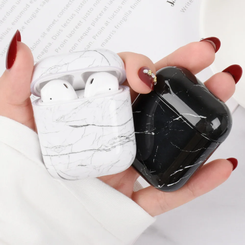 Высококачественный чехол для Airpod 2 3 тонкий из ТПУ с мраморным рисунком airpods pro
