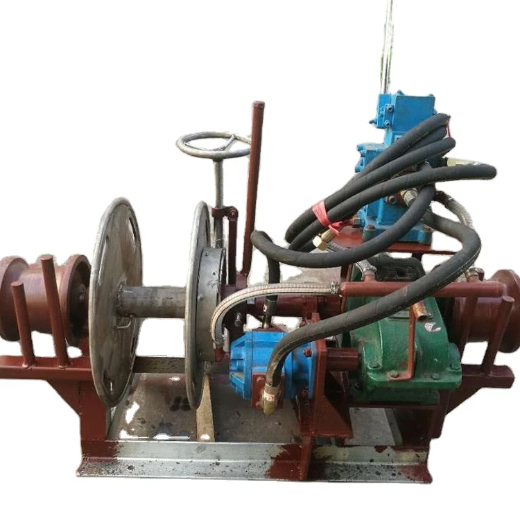 Small Boat Hydraulic Fishing Net Hauler Hoist Line Chainsaw Motor Drum Double Windlass Fish Capstan Anchor Rope Marine Winch