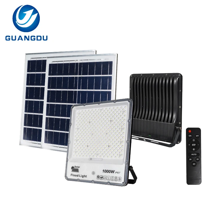 GUANGDU алюминиевый Ip67 водонепроницаемый уличный 80 100 200 300 500 Ватт светодиодный солнечный прожектор