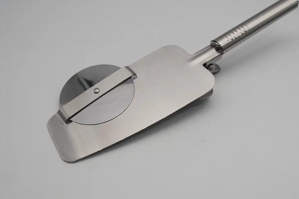 Pizza Cutter Wheel 4 in 1 design, Super Sharp Slicer, very easy to Cut & Serve, all Stainless Steel, Dishwasher safe