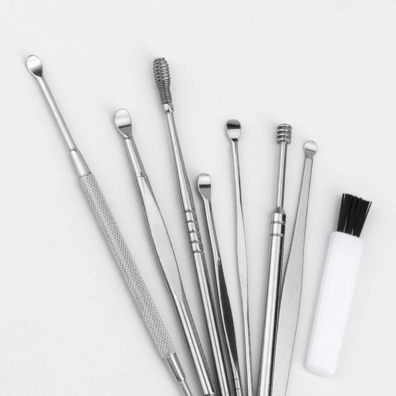 7pcs Stainless Steel Ear Pick Earwax Removal Set for Ear Ear cleaner with Plastic Case