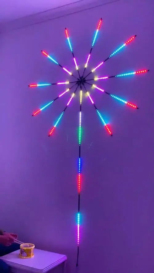 5V USB RGB Multi Color Changing Firework Led Lights Party Decoration Smart App LED Strip Fireworks Lights