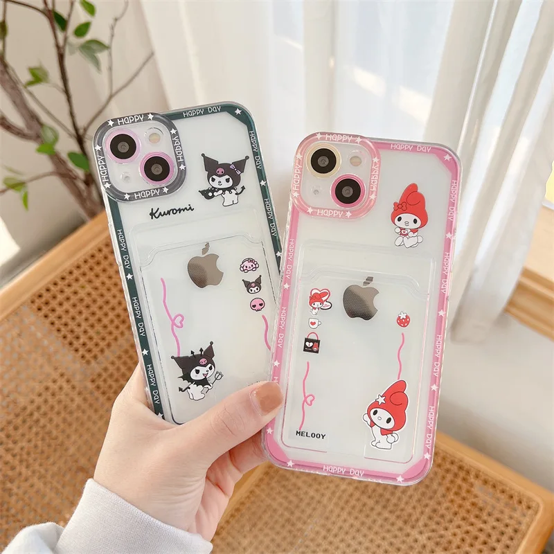 Custom logo Fashion carton angel eye phone case cover bag with card holder bag for iphone 14 12 iphone 14pro max 7 8 6 case