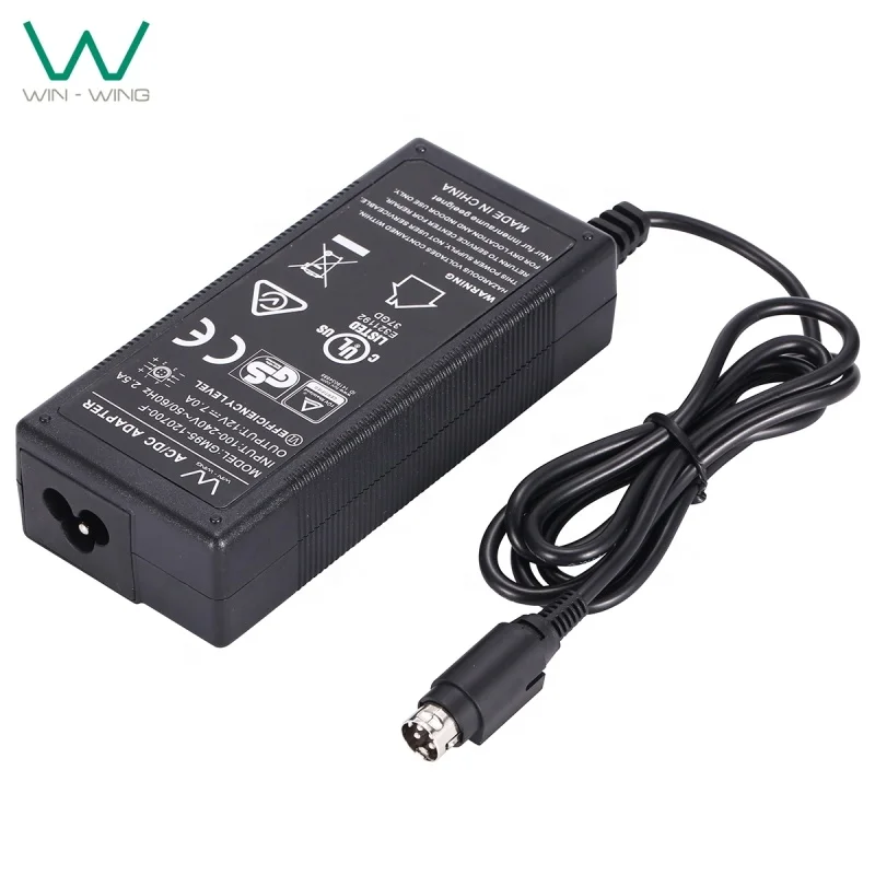 12V 7A 4 PIN DIN Power Supply Transformer for LCD TV
