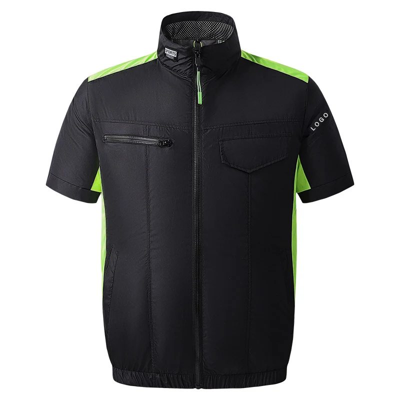 Unisex Cooling Vest Summer Air Conditioned Short-sleeved Overalls with Built-in Fan for Temperature Safety