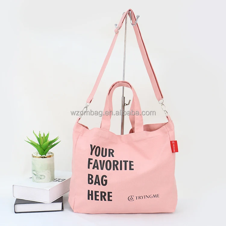 Custom Large Fashion Cross Body Cotton Shoulder Bag Canvas Tote Bag Messenger Canvas Bag with inside pocket