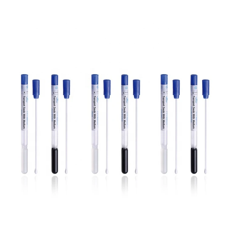 Throat Tube Disposable Nose Dna Sterile Sample Oral Test Kit Amies Medium Specimen Collect Flocked Swab