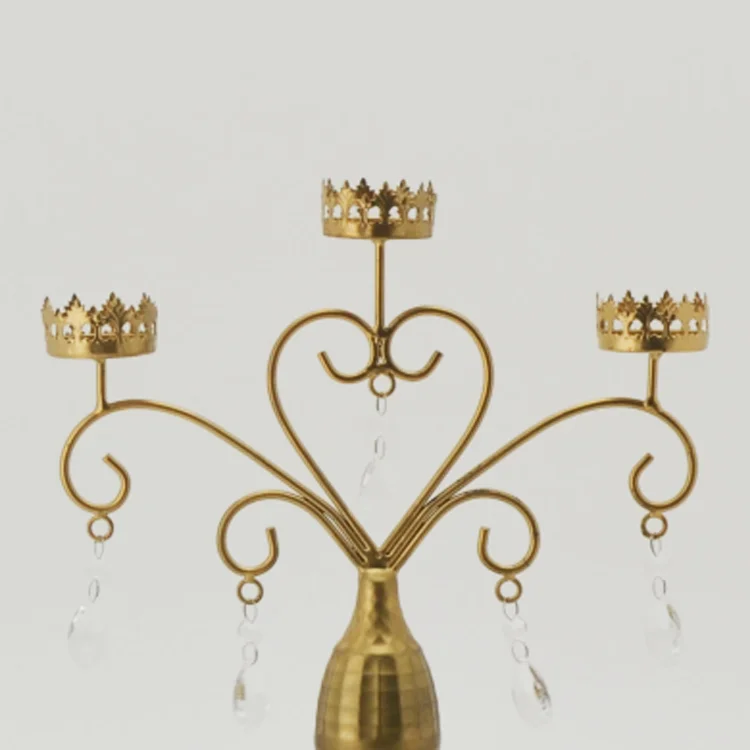 Candle Holder Handmade and Iron Material Votive Metal with Metal Luxury or Home Decoration Stand for Wedding & Acrylic Lantern