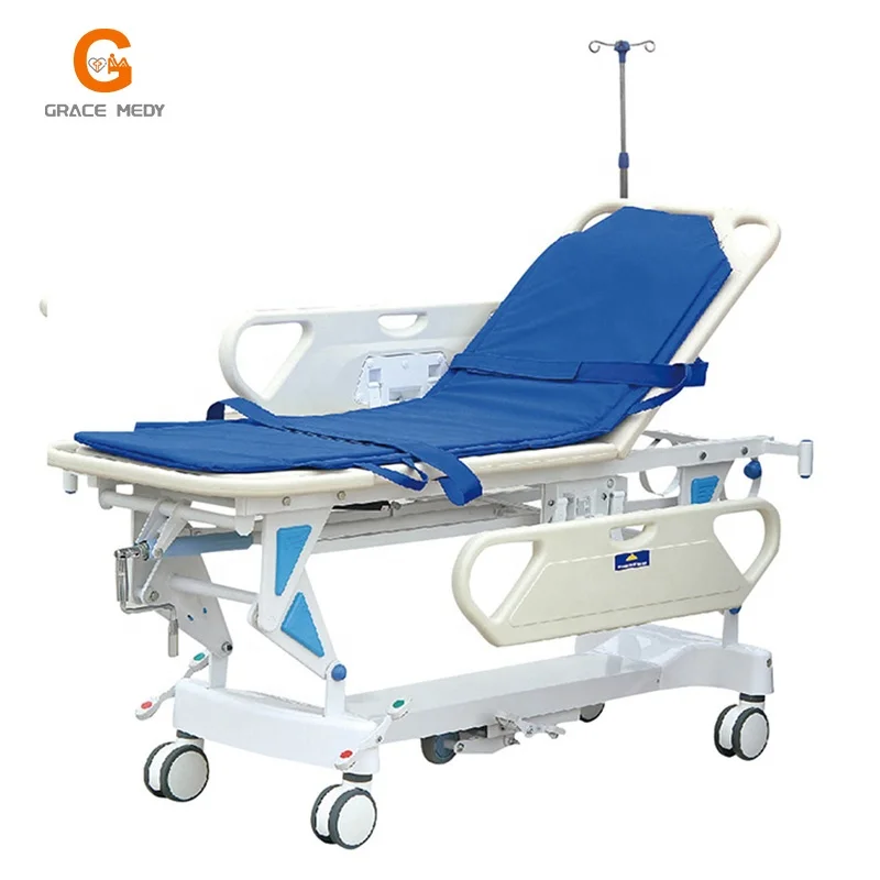 Adjustable Manual Hospital Patient Transport Emergency Stretcher Trolley