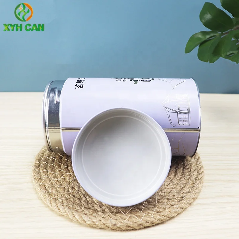 Food grade airtight tin boxes with double lids for tea coffee beans snacks packages custom white matte finish