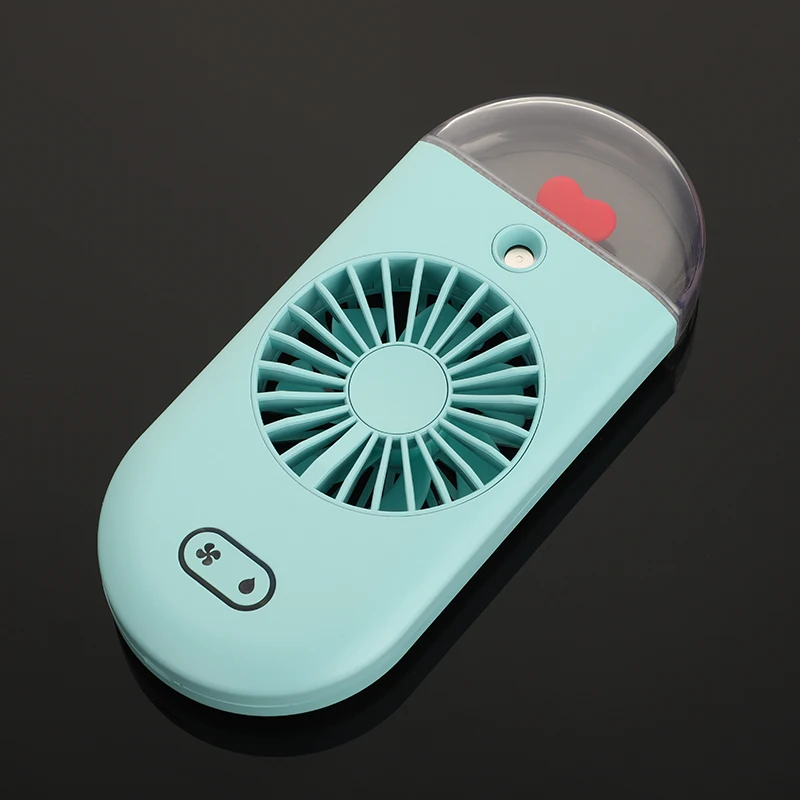 Outdoor USB Rechargeable Handheld Humidifier Fan Water Mist Air Cooling Tabletop Fan Night Light Spraying Portable Mini Fan