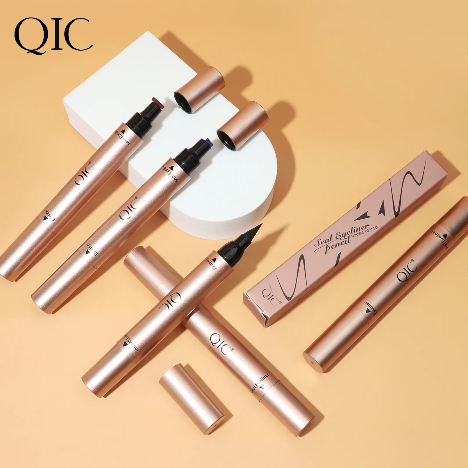 Double ended eyeliner pen winged eyeliner stamp oem liquid eye liner custom eyeliner