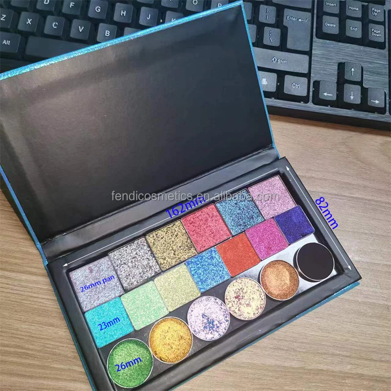 Empty Shiny Mermaid Empty Makeup Case Cardboard Empty Magnet Eyeshadow Palette Container